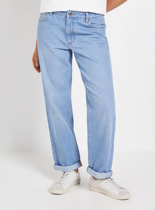 DOROTHY PERKINS Boyfriend Ankle Grazer Fold Up Jeans Light Denim 10